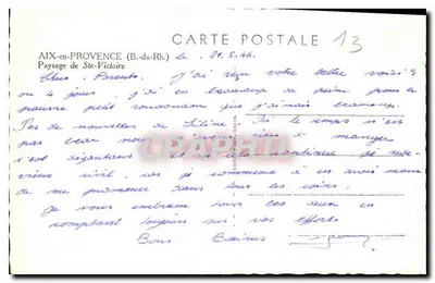 Paesaggio di Sainte-Victoire — Aix-en-Provence — editore C. Ring, n°13 — Verso