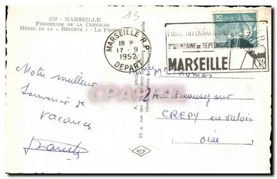 Widok z Corniche w Marsylii — wydawca A. Tardy, nr 419 — Rewers