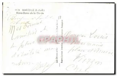 Nossa Senhora da Guarda — Marselha — Edições d'Art Jeuff — Verso