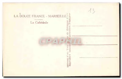A Catedral — Marselha — ed. La Douce France, n°13 — Verso