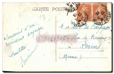 Marseille — Fontein Cantini — uitgever onbekend, serie-nummer niet zichtbaar — Achterkant