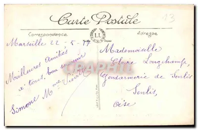 Marseille — Zamek w Marseillie (zamek zdobyty przez Franciszka I i który służył jako więzienie Élat) — LL. — Rewers
