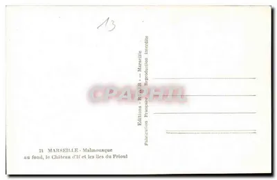 Castelo de If e as ilhas de Frioul — Edições Ryner — n°13 — Verso