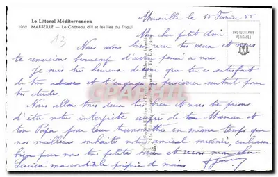 O Castelo de If e as Ilhas de Frioul — O Litoral Mediterrâneo, n° 1059 — Verso
