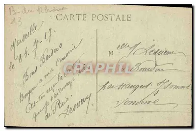 Marselha — Praça da Bolsa — E.L. — n° 105 — Verso