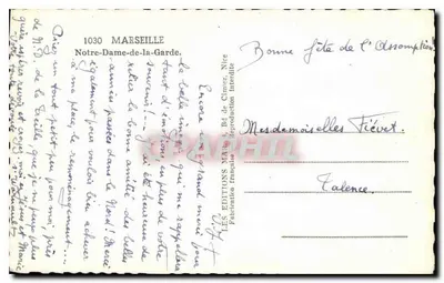 Notre-Dame-de-la-Garde — Marseille — Éditions françaises, Nice — Verso