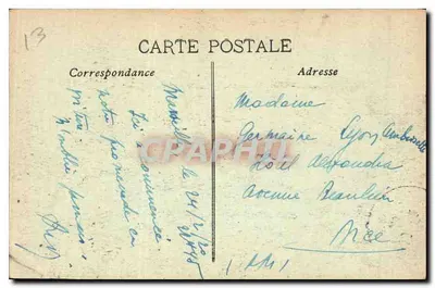 Marseille — Palácio Longchamp — editor A. Publicité, n° 154 — Verso