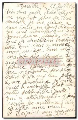Marselha — Praça Castellane e a Fonte Cantini — Editor: Carta Postal Rosa — Verso
