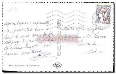 O Castelo d'If — Marselha — Edição Tardy — Verso