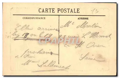 Vue Générale de Marseille — prise de N.D. de la Garde — éditeur L.D. — Verso