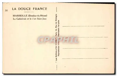 Marseille — De Kathedraal en Fort Saint-Jean — Les Éditions d'Art YVON, Parijs — Achterkant