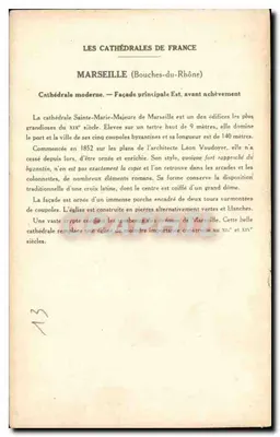 Marseille (Bouche-du-Rhône) — Nowoczesna katedra (główna fasada wschodnia, przed ukończeniem) — kolekcja Solution Pautaubege, 5. seria — Rewers