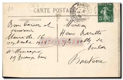 Marsiglia - Tramonto — Cartolina d'epoca n°1766, editore L.★ — Verso