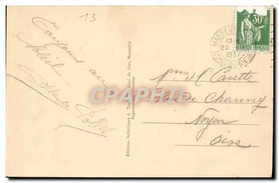 Marselha - Palácio da Bolsa e Câmara de Comércio — Editor Tardy, n°12 — Verso