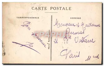 Bonsecours — O Monumento de Joana d'Arc — Editor: , n° 629 — Verso