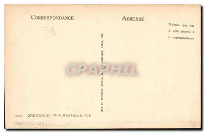 Grenoble — Widok ogólny — Lévy et Reubrodz, Paryż — Rewers