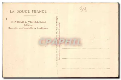 Castillo de Vizille — La Entrada — Ediciones de Arte Yvon, París — Reverso