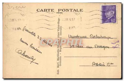 Grenoble — Ogólny widok, rzeka Isère i Alpy — Martinotto, n°13 — Rewers