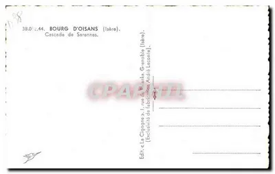 Wodospad Sarennes — Bourg d'Oisans (Isère) — Wyd. « La Cigogne » — Rewers