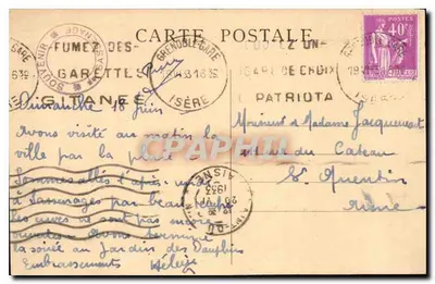 Dauphiné - Sassenage — A Gorge do Furon — O Passo da Marquesa — Editor P. Hugonnier — Verso