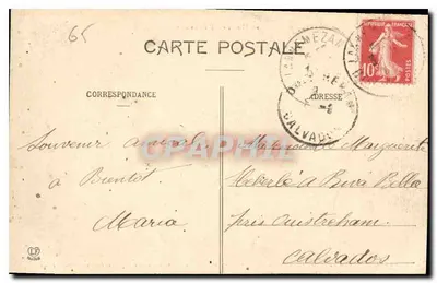 Ford w Azunie, widziany z wysokich miejsc w Peyre-Dufau, nad Beaucens — Argeles-Gazost — Stara pocztówka n°584 — Rewers