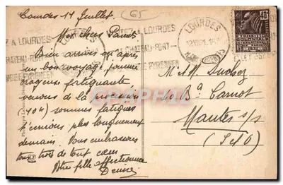 Lourdes — Fort i Dolina Argelès — Fototyp La Touche & Lourdes, nr 560 — Rewers