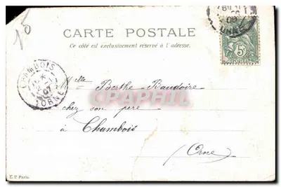 Bouquet de chrysanthèmes — carte de vœux — Éditeur E.P. Paris, série 2 — Verso