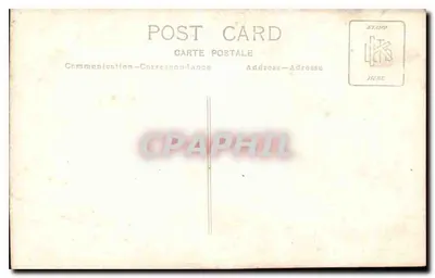 Bebê nu deitado — fotografia em preto e branco — carta postal — Verso