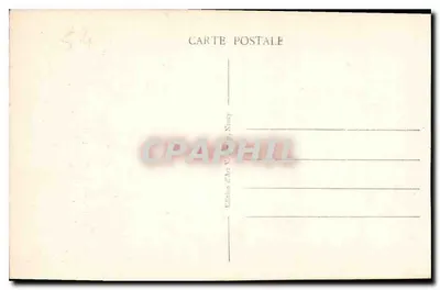 NANCY - Plac Stanisława — widok panoramiczny z centralną statuą i kościołem na tle — n° 411 — Rewers