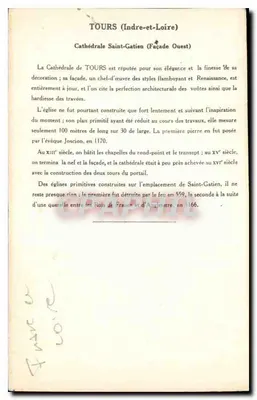 Tours (Indre-et-Loire) — Katedra św. Gatiana (Façada Zachodnia przed 1870) — Rozwiązanie Pauaubege, 4. seria — Rewers