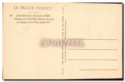 Zamek Loches — Donjon i Wieża Louisa XI — Éditions d'Art Française — Rewers