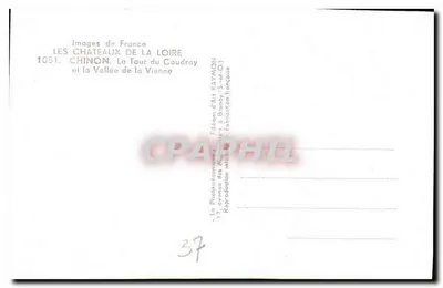 Chinon — A Torre do Coudray e a Vale da Vienne — Editor RAYMON — n° 1051 — Verso