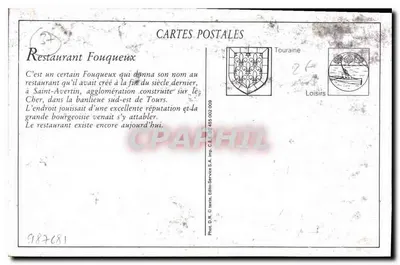 Saint-Avertin (Loir-et-Cher) - Restaurante Fouqueux - H.B. - 2 — Verso
