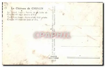 Il Castello di Chinon — Ruine del Grand Logis dove Carlo VII ricevette Giovanna d'Arco — Estel — Verso