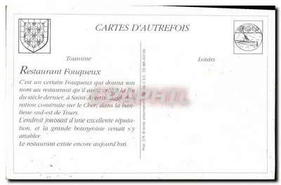 Saint-Avertin (Loir-et-Cher) - Restaurante Fouqueux - H.B. - 2 — Verso