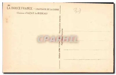 Castelo de Azay-le-Rideau — Castelos da Loire — Edição de Arte YVON — Verso