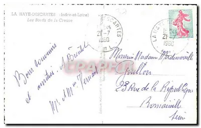 As Margens da Creuse — La Haye-Descartes (Indre-et-Loire) — Edição AIGNAN & Cie — Verso