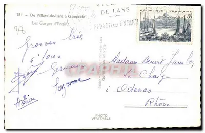 Le Gorge d'Engins — Da Villard-de-Lans a Grenoble — Edizione Villard-de-Lans — Verso