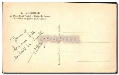 Grenoble — De Place Saint-André - Beeld van Bayard, Justitiepaleis (15e eeuw) — Achterkant
