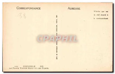 Grenoble — Plac Victor Hugo i Forty — Wydawca: Lévy i Neudan, Paryż — Rewers