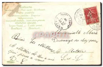 Amizade — Carta postal decorada com flores — editor desconhecido, n° 2687 — Verso