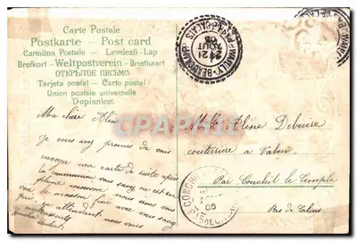 Lembrança de amizade — duas pombas e violetas — editor não visível — Verso