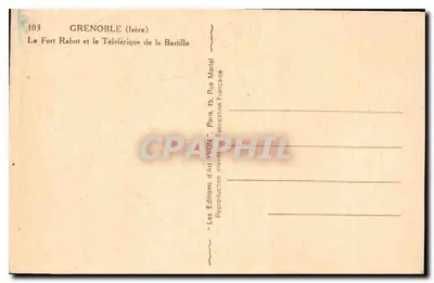Grenoble (Isère) — Fort Rabot i Teleferyk Bastille — Les Éditions d'Art WON, Paris — Rewers