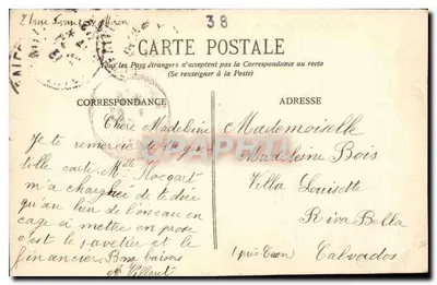 O Castelo de Vizille — Dauphiné — Editor E. R., n° 349 — Verso