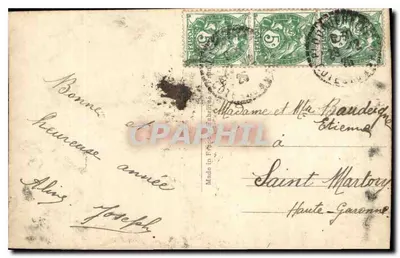 Bukiet kwiatów — krajobraz wiejski — DÉDÉ PARIS 822 — Rewers