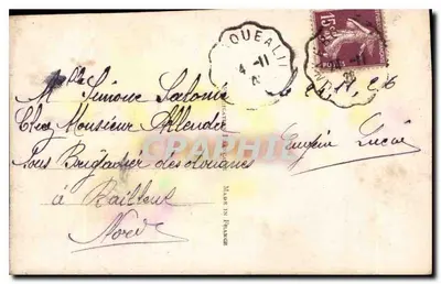 Bouquet van rozen en margrieten — Parijs 1091 — uitgever J. C. Paris — Achterkant