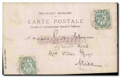 Groupe de personnes à Nice — Mars 1904 — Sté Jongia - Paris — Verso