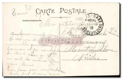 Tours (Loire-et-Loire) — Dach basyliki św. Martyna i ogólny widok w kierunku Pałacu Miejskiego — A.P. — Rewers