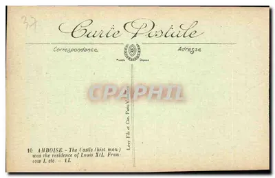 Amboise — Zamek (Zabytek) — Lévy Fils et Cie, Paryż-Valliet — Rewers