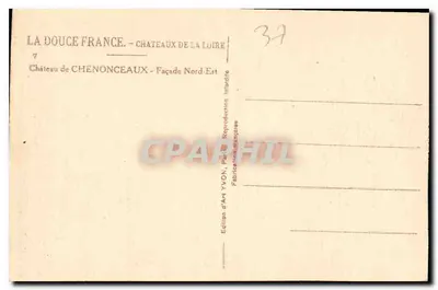 Zamek Chenonceaux — Façada Północno-Wschodnia — Wydawnictwo Art YVON — Rewers